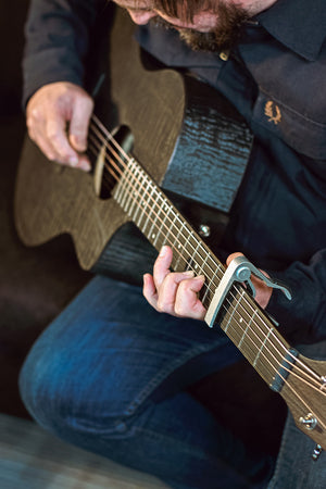 Chord Nomad Electro-Acoustic Guitar Black Quilted Maple