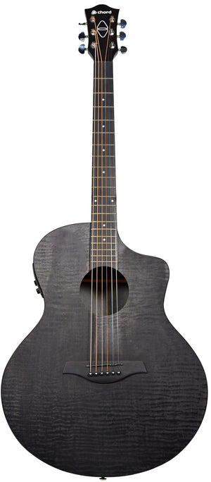 Chord Nomad Electro-Acoustic Guitar Black Quilted Maple