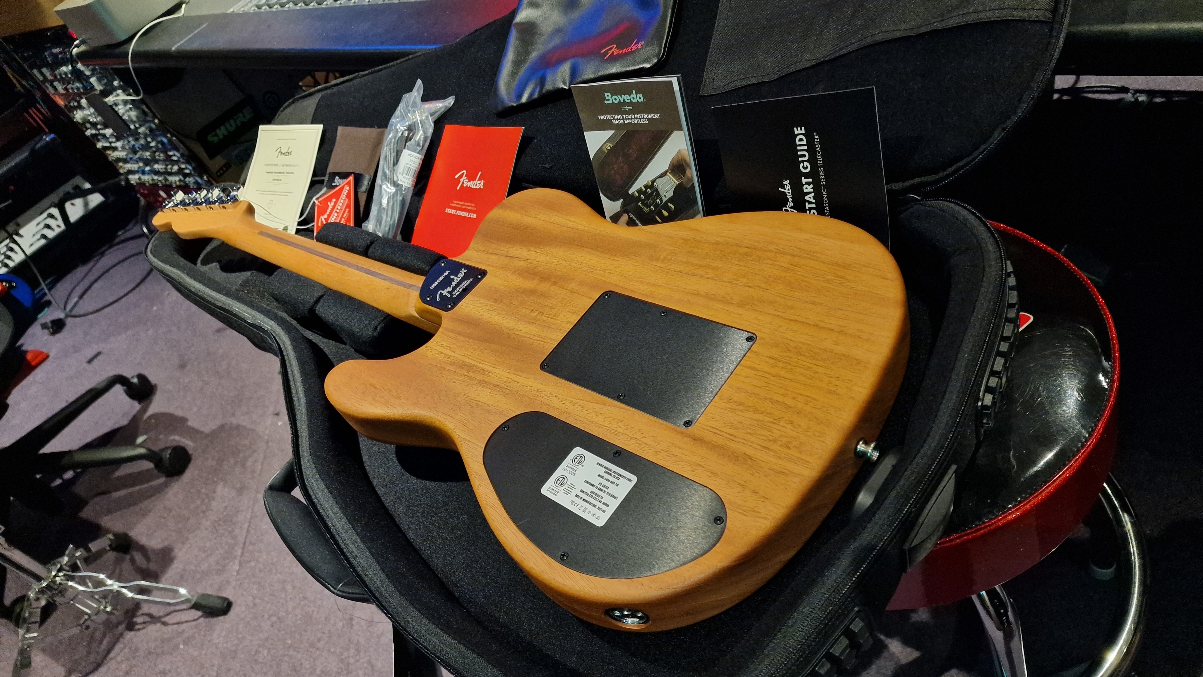 Fender American Acoustasonic Telecaster Black USA Tele Electric Guitar