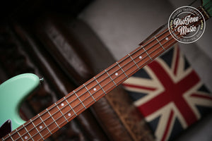 Vintage VJ74 Reissued Bass Ventura Green Matching Colour Headstock - ProTone Music