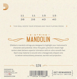 D'Addario EJ74 Phosphor Bronze Mandolin Strings - Medium 11-40