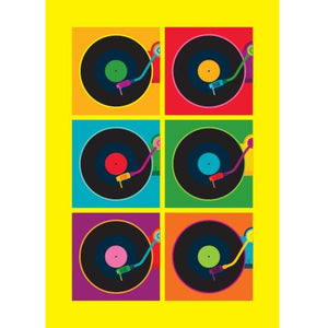 Record Player Pop Art Card
