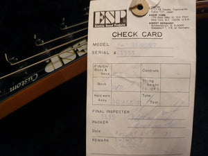 1993 ESP Custom Shop FIRST Year M-II Kirk Hammett Metallica NO Signature RARE! Hang Tag! KH-2 KH2 M2