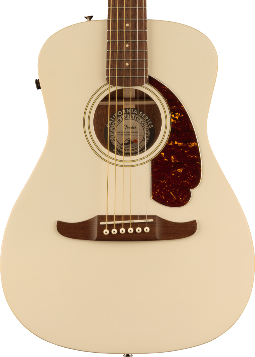Fender Malibu Player Short Scale Acoustic Guitar in Olympic White