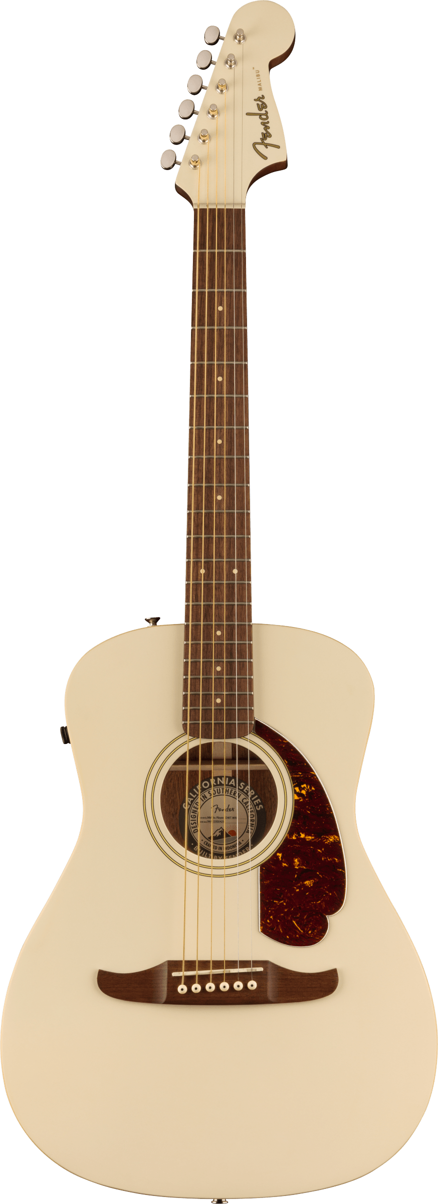 Fender Malibu Player Short Scale Acoustic Guitar in Olympic White