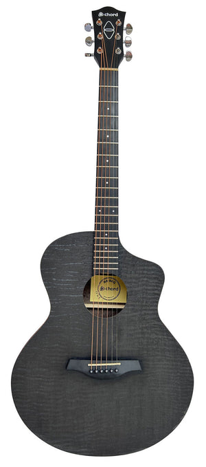 Chord Nomad Electro-Acoustic Guitar  Black Quilted Maple
