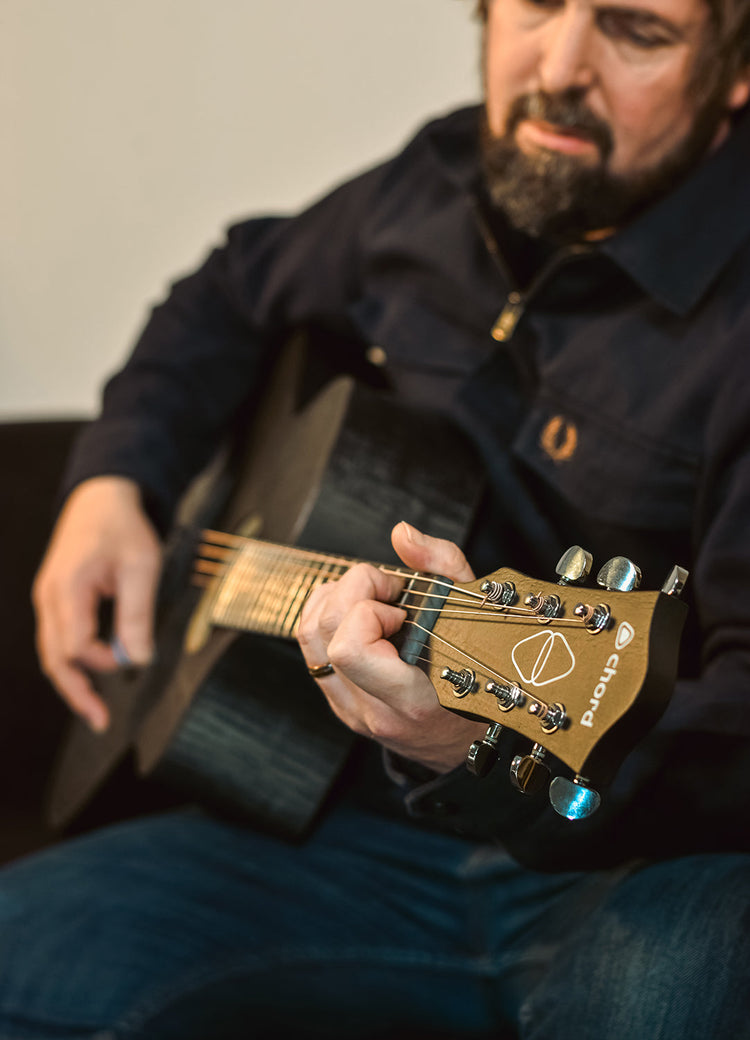 Chord Nomad Electro-Acoustic Guitar  Black Quilted Maple