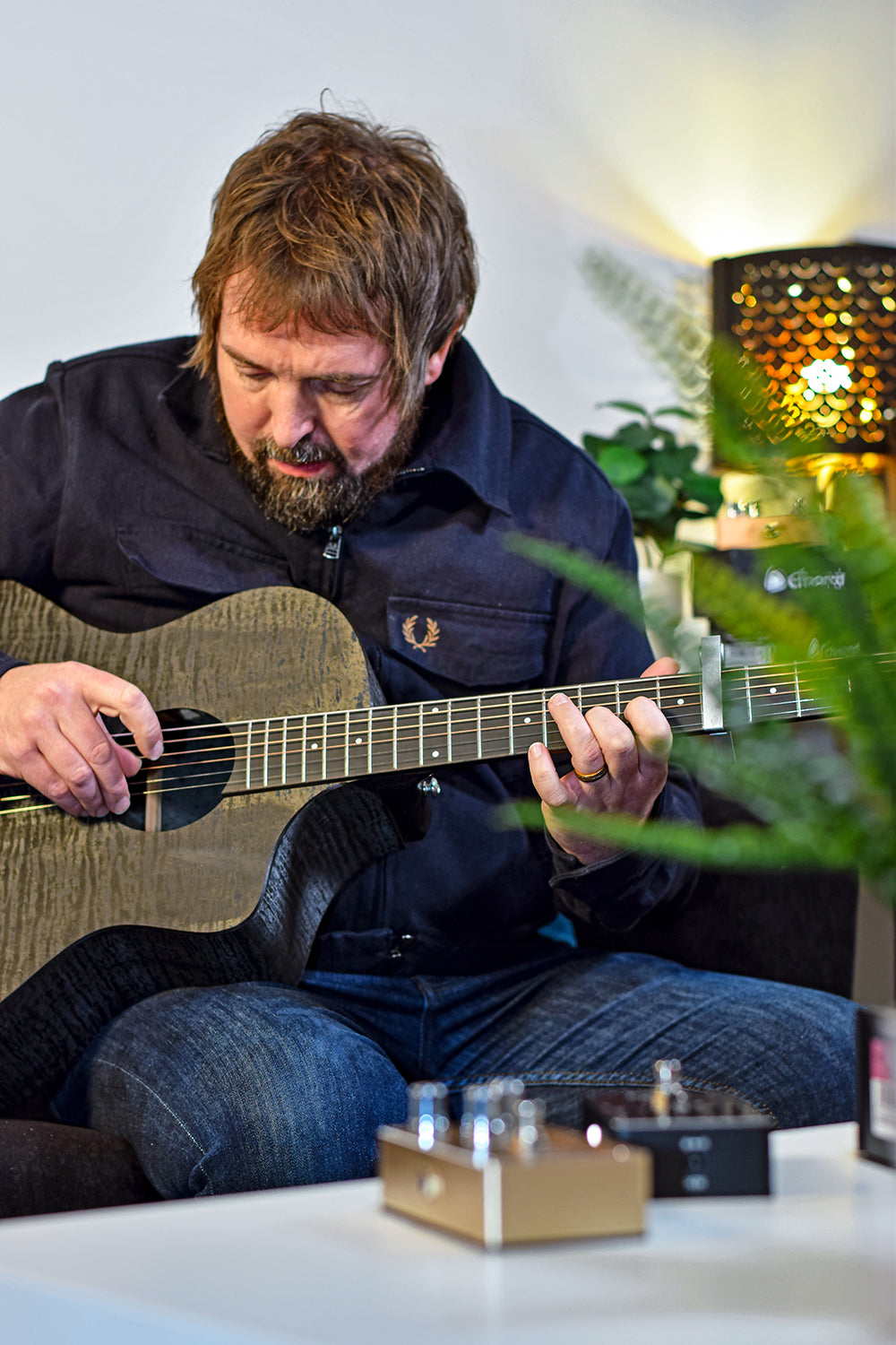 Chord Nomad Electro-Acoustic Guitar  Black Quilted Maple