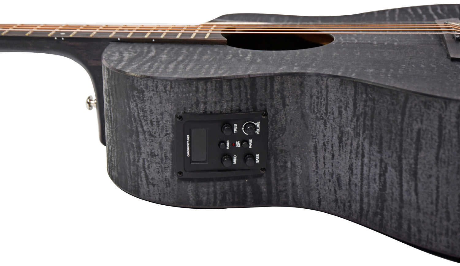 Chord Nomad Electro-Acoustic Guitar  Black Quilted Maple