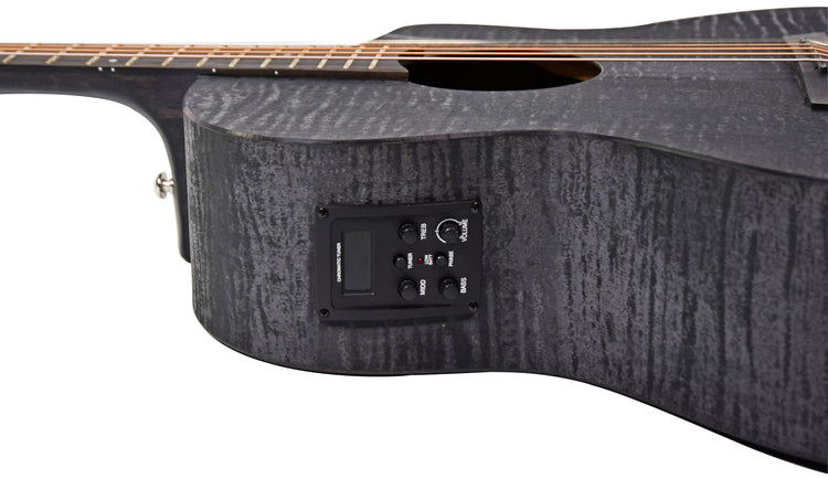 Chord Nomad Electro-Acoustic Guitar  Black Quilted Maple