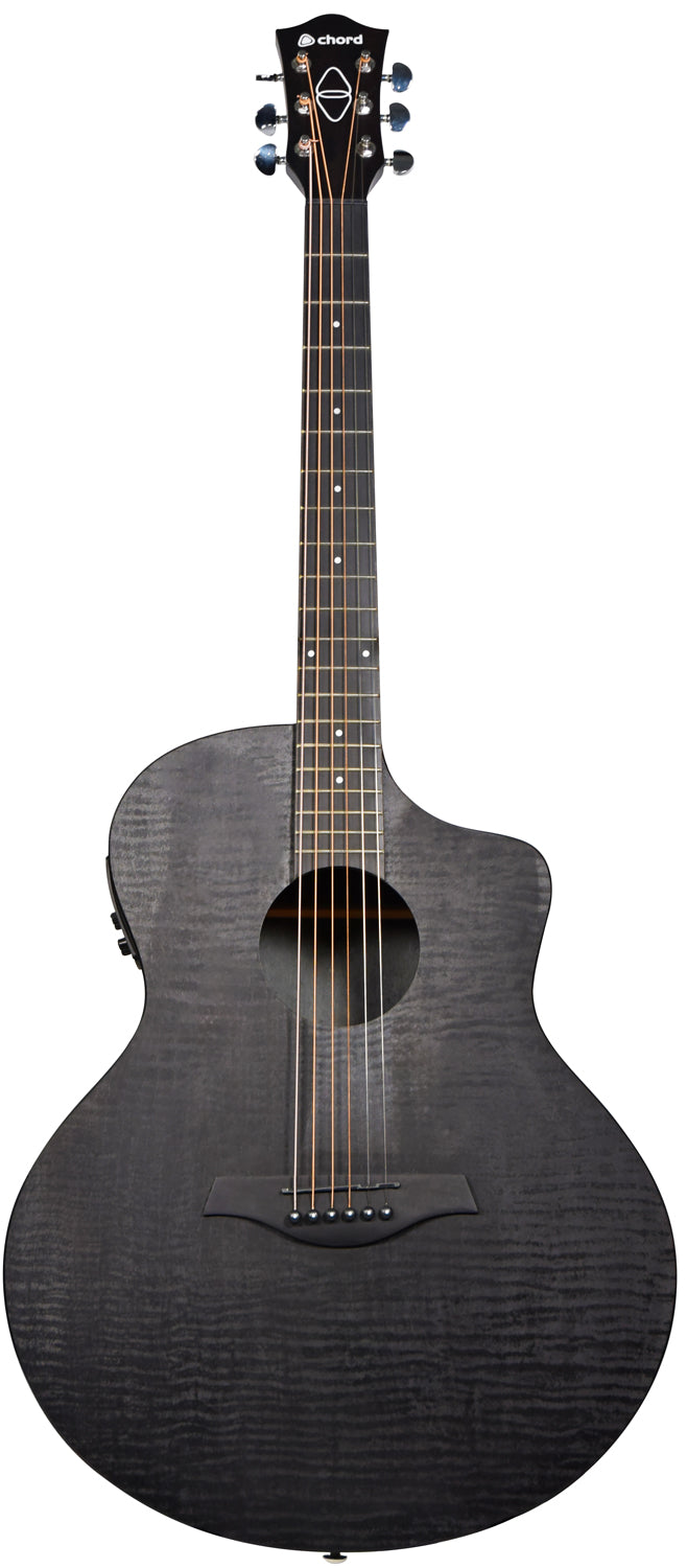 Chord Nomad Electro-Acoustic Guitar  Black Quilted Maple