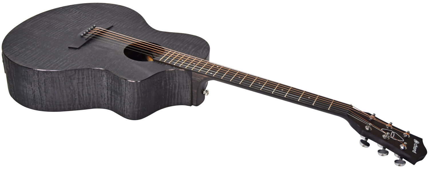 Chord Nomad Electro-Acoustic Guitar  Black Quilted Maple