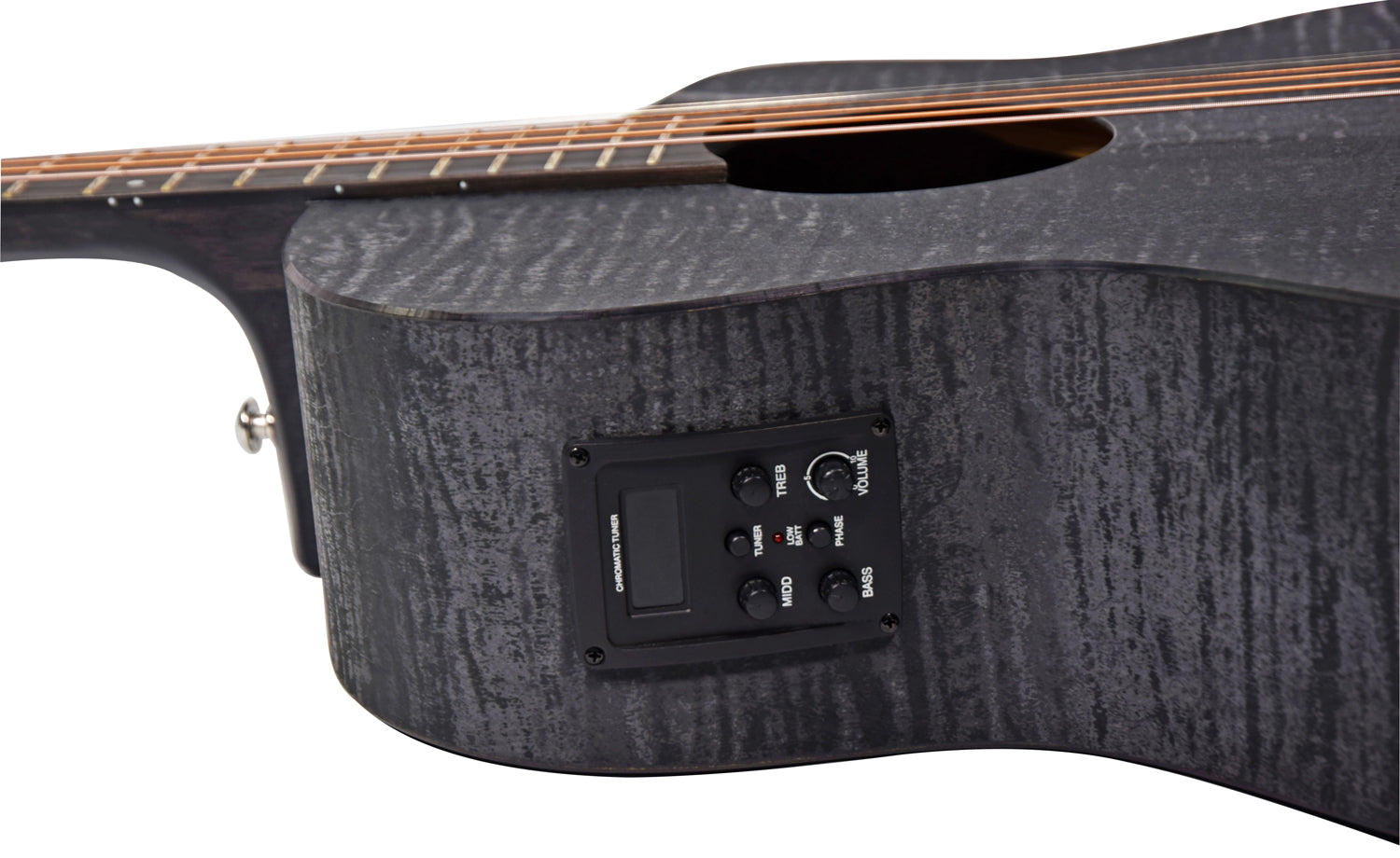 Chord Nomad Electro-Acoustic Guitar  Black Quilted Maple