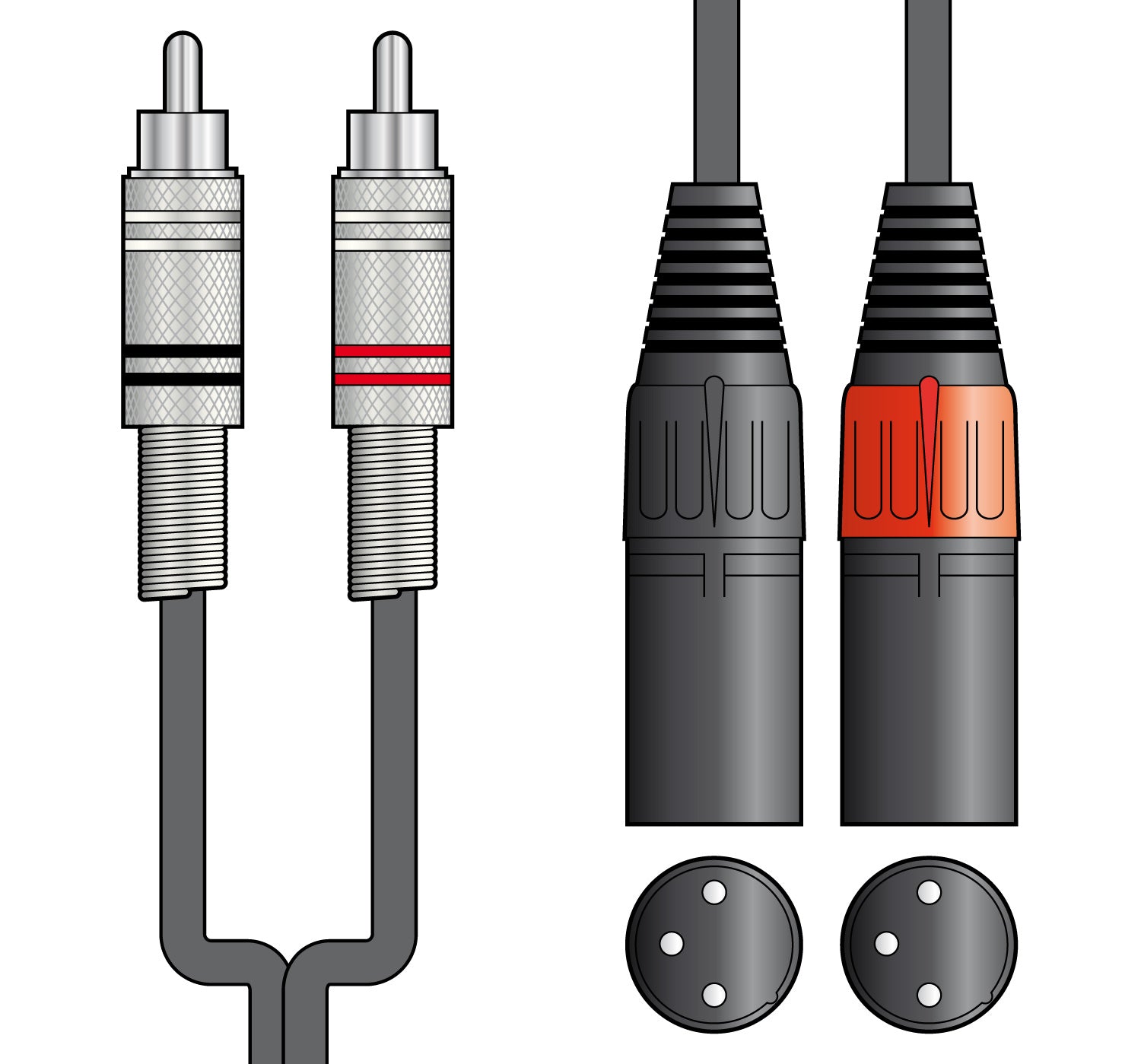 AV:Link Classic Audio Leads 2 x RCA Plugs - 2 x XLR Male