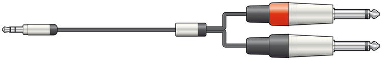 AV:Link Classic Audio Leads 3.5mm Stereo Jack Plug - 2 x 6.3mm Mono Jack Plugs