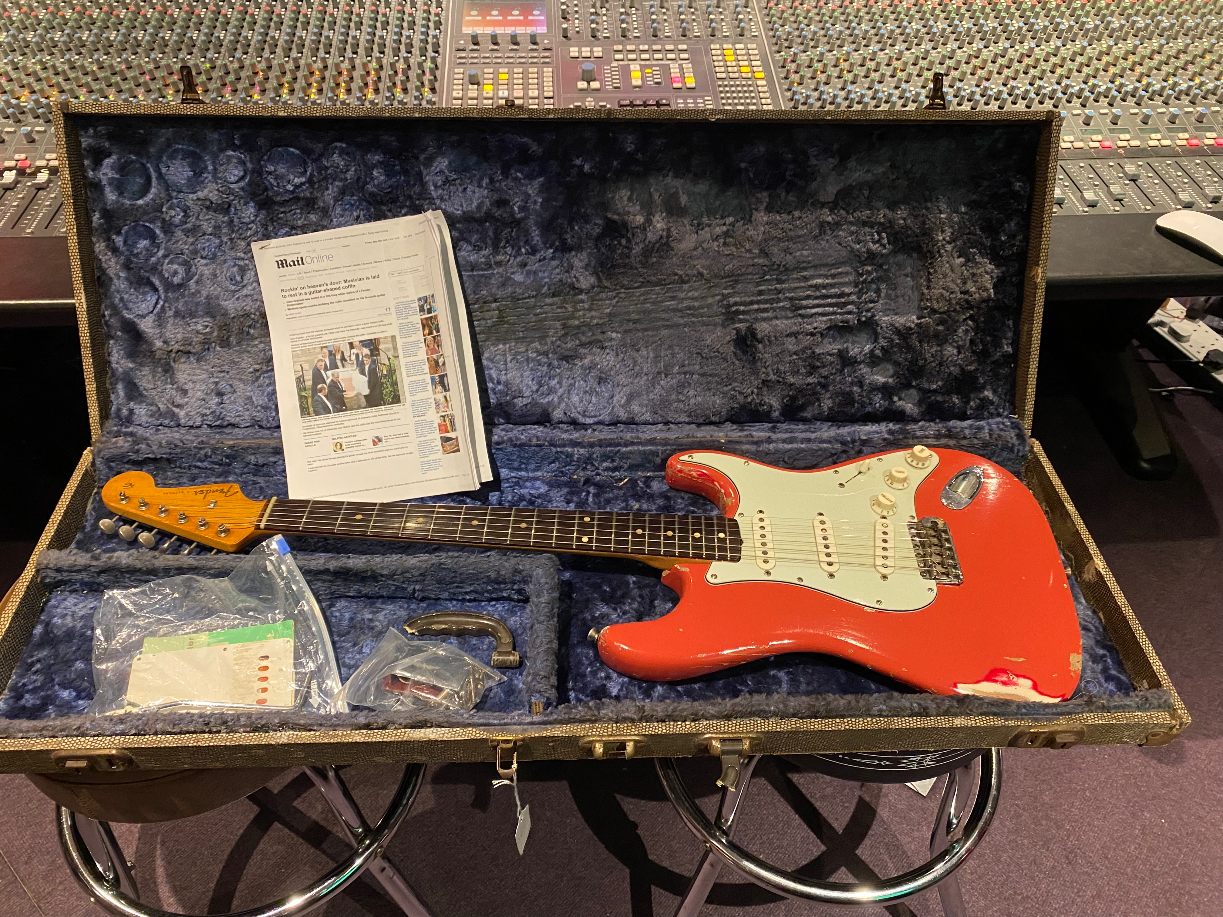 1961 Fender Stratocaster Fiesta Red 1 Artist Owner! Original Sales Receipt, Hang Tag, Case! 60s Vintage Guitar!