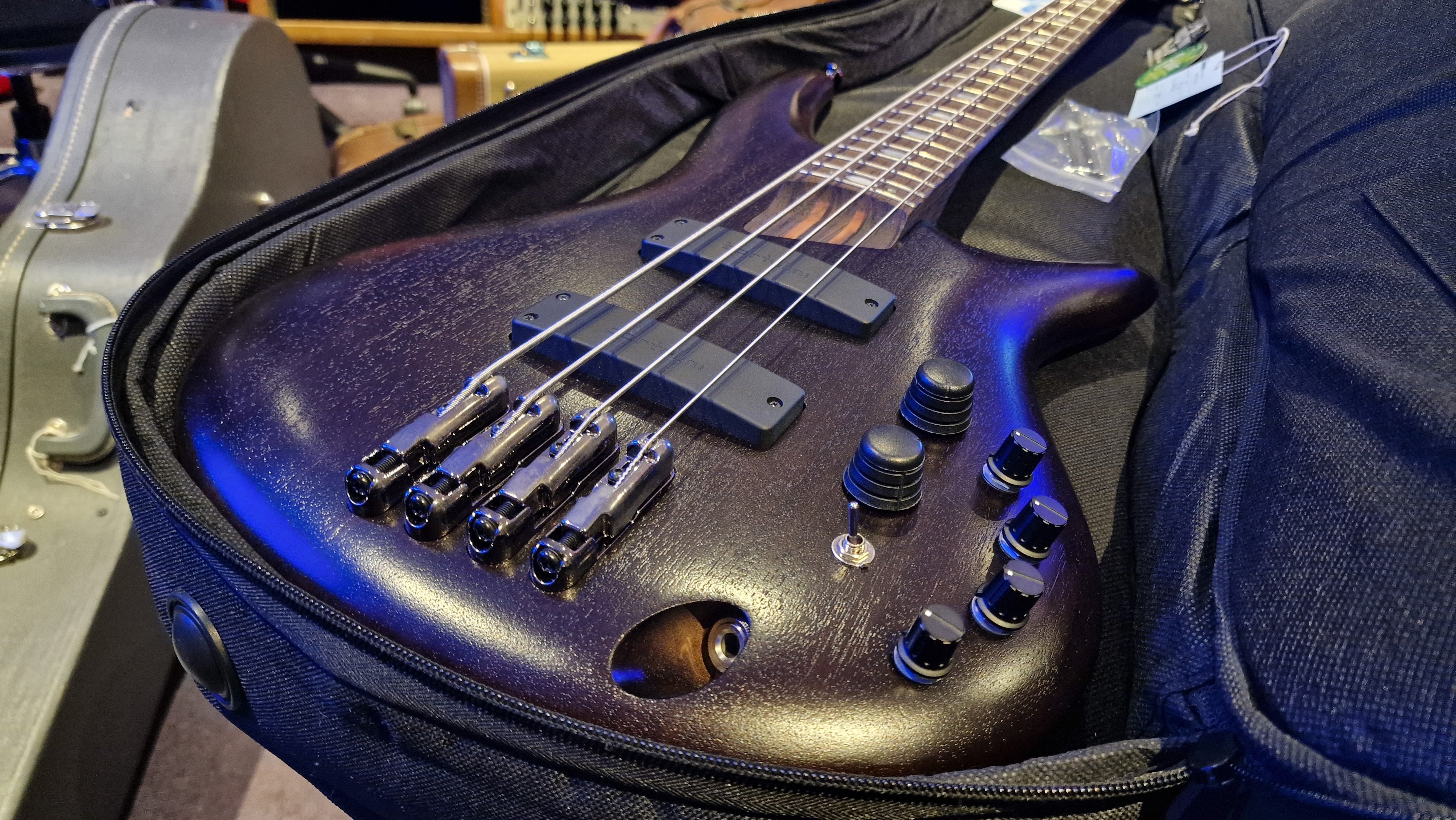 Ibanez SR4000E Prestige Bass 4-String Transparent Black Flat Fujigen Japan MIJ Custom USA Bartolini Pickups