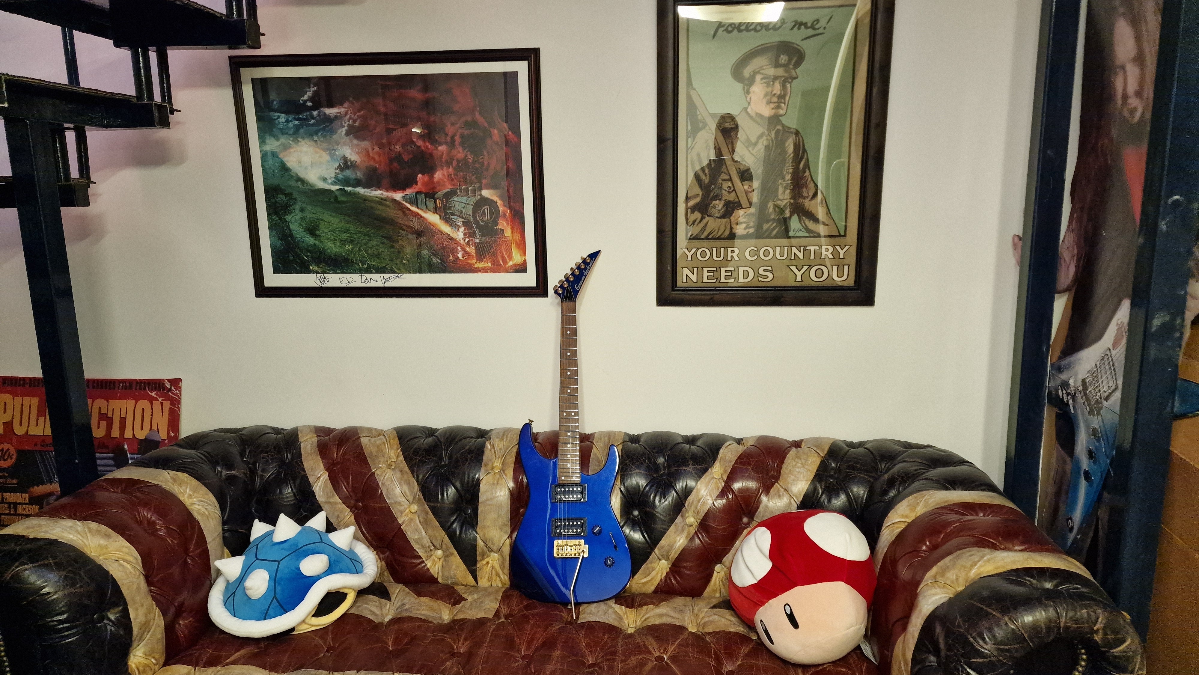 Grover Jackson Dinky MIJ Japan Gold Hardware Blue HH Super Strat Electric Guitar