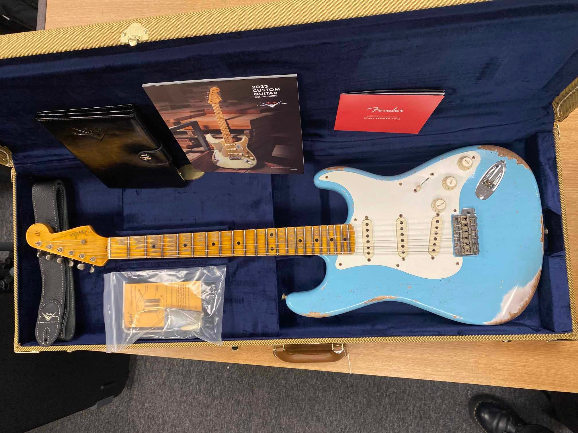 Fender Custom Shop 1955 Stratocaster Heavy Relic Daphne Blue American Strat Guitar BRAND NEW