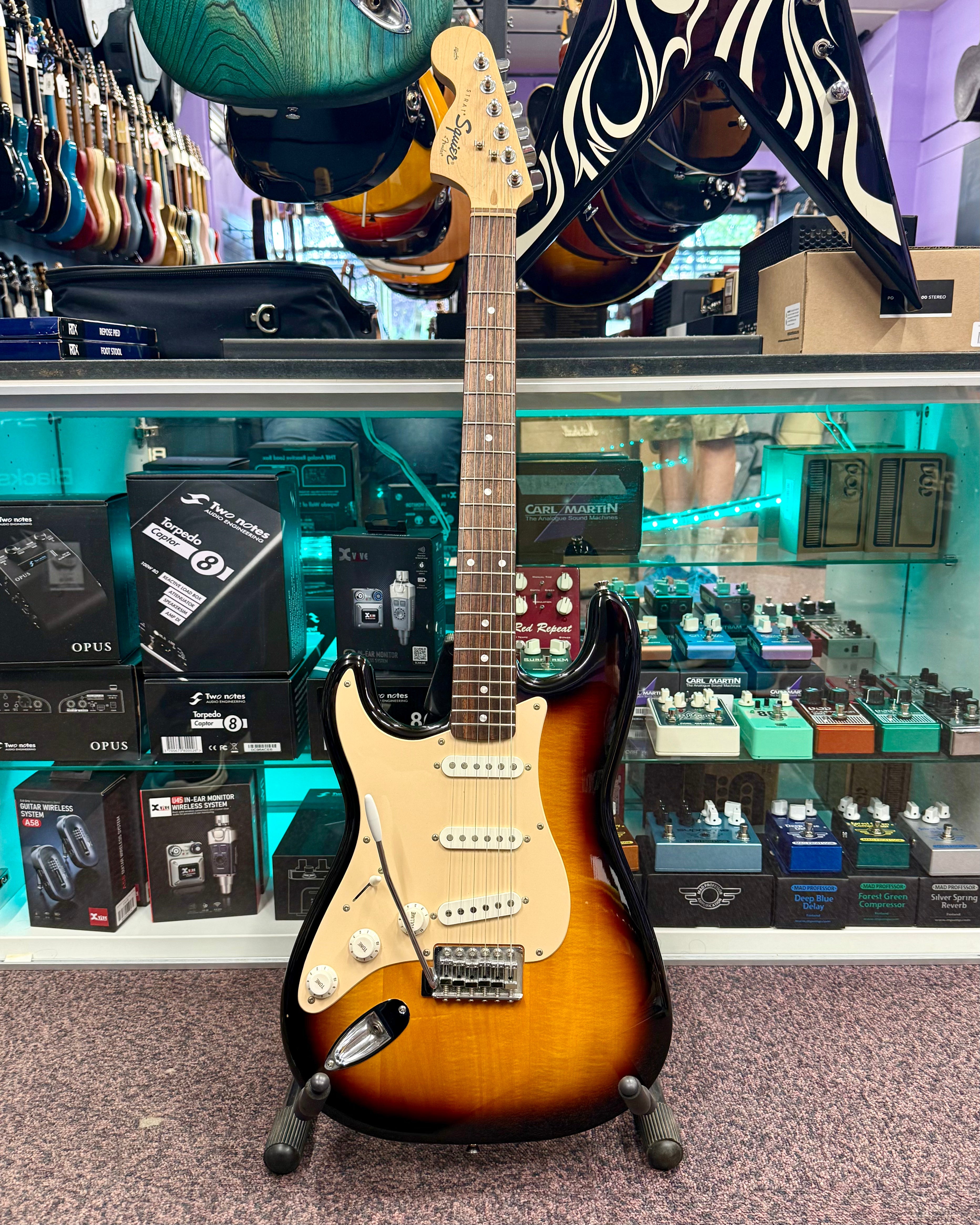 ギター Squier Affinity Stratocaster Lefty Squier Sonic Stratocaster Left-Handed - Maple Fretboard
