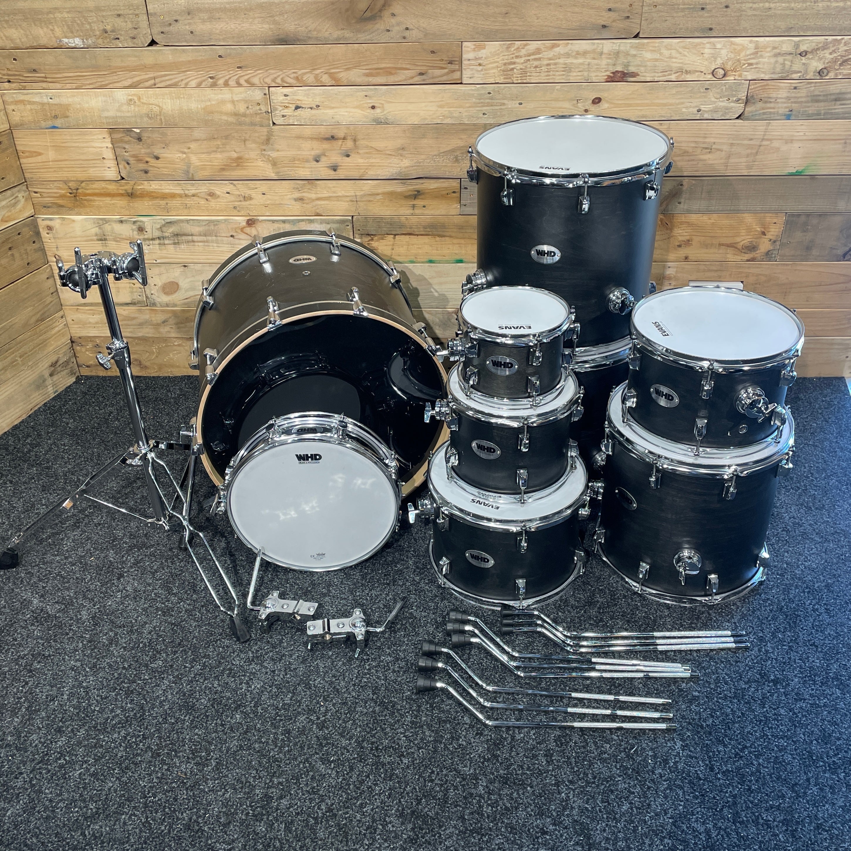 Pre-Owned WHD 9 Piece Drum Kit in Matt Black