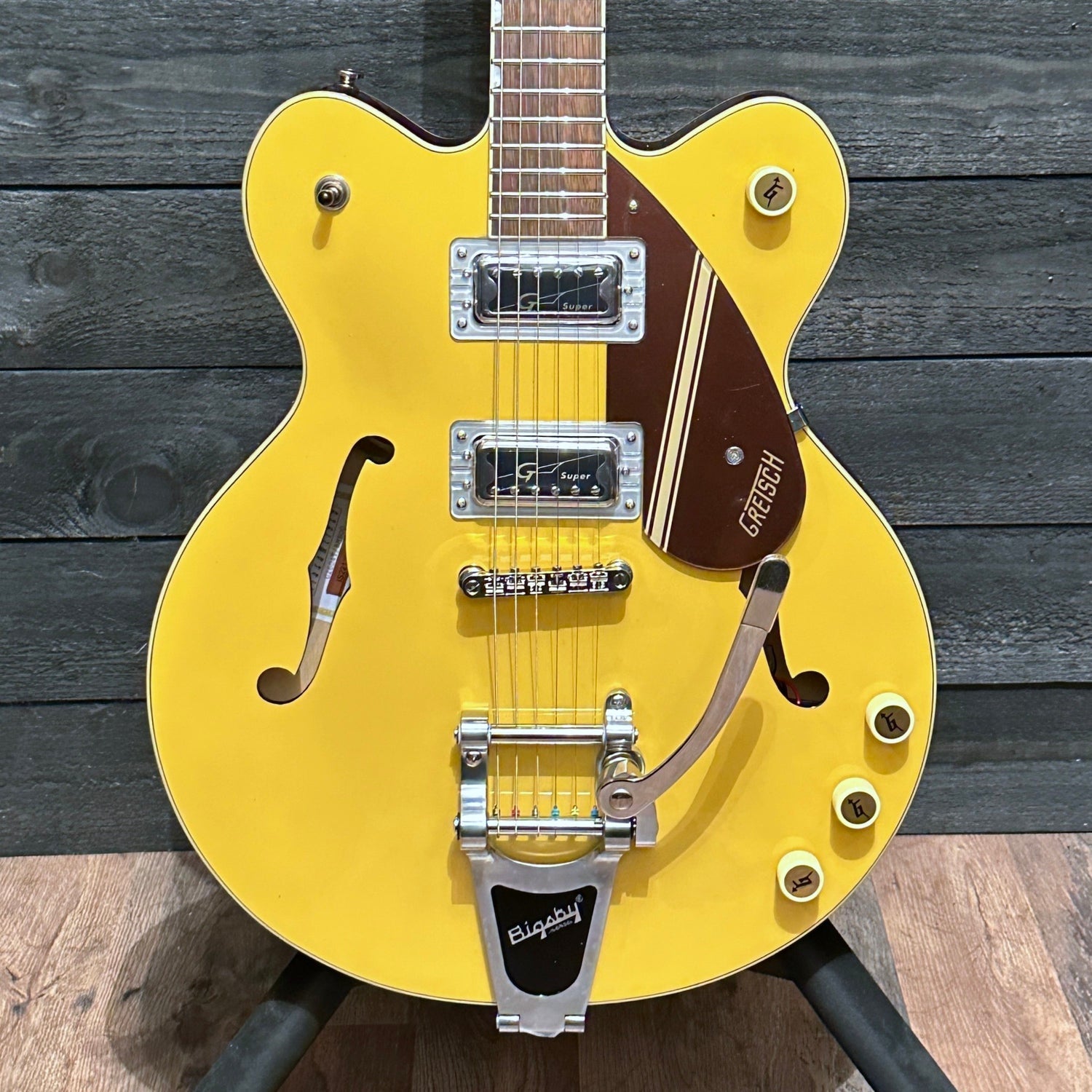Gretsch G2604T Streamliner Rally 2 Center Block Double-Cut w/ Bigsby Electric Guitar - Bamboo Yellow and Copper Metallic