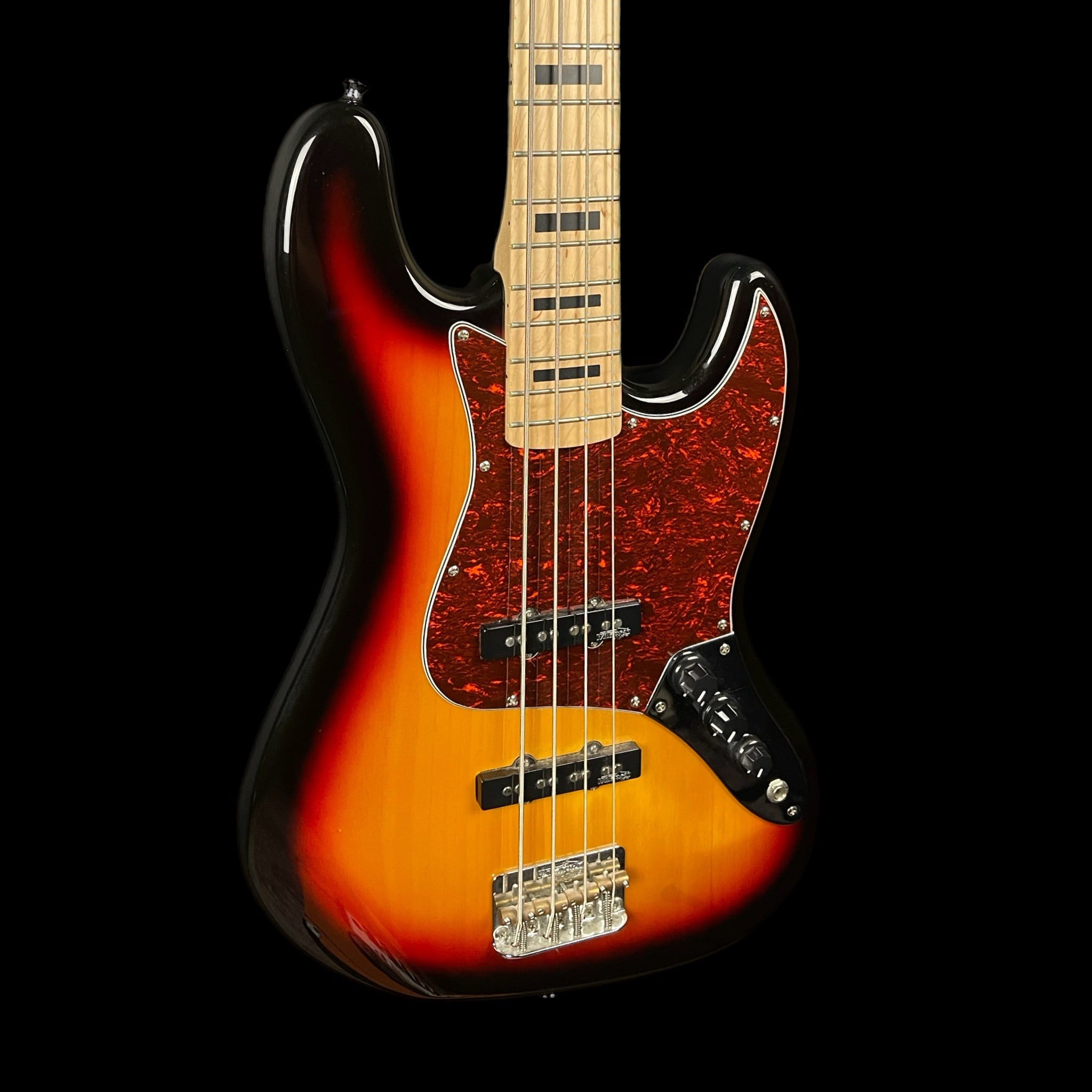 Vintage VJ74 Bass Guitar, Sunset Sunburst