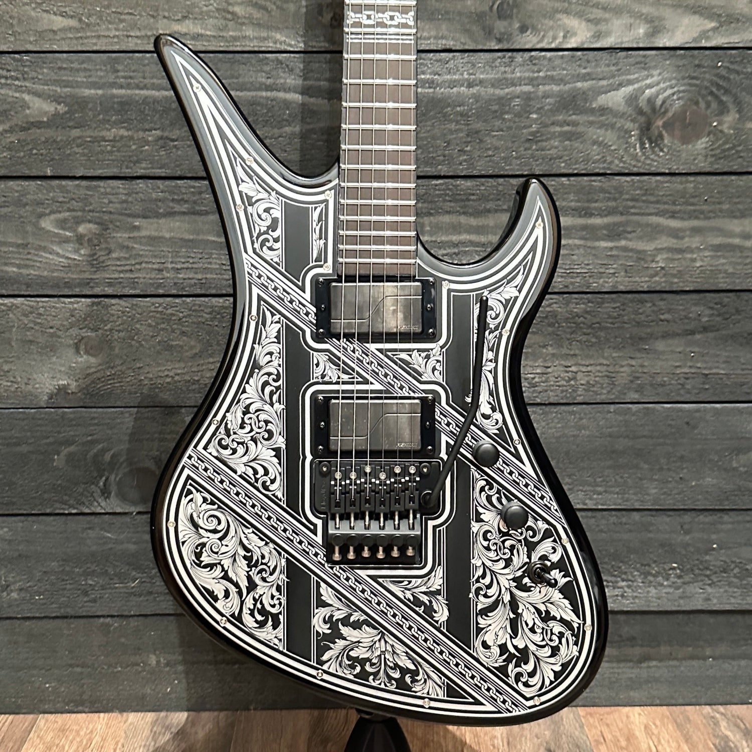 Schecter Avenger FR Przym Palladium Electric Guitar - Black