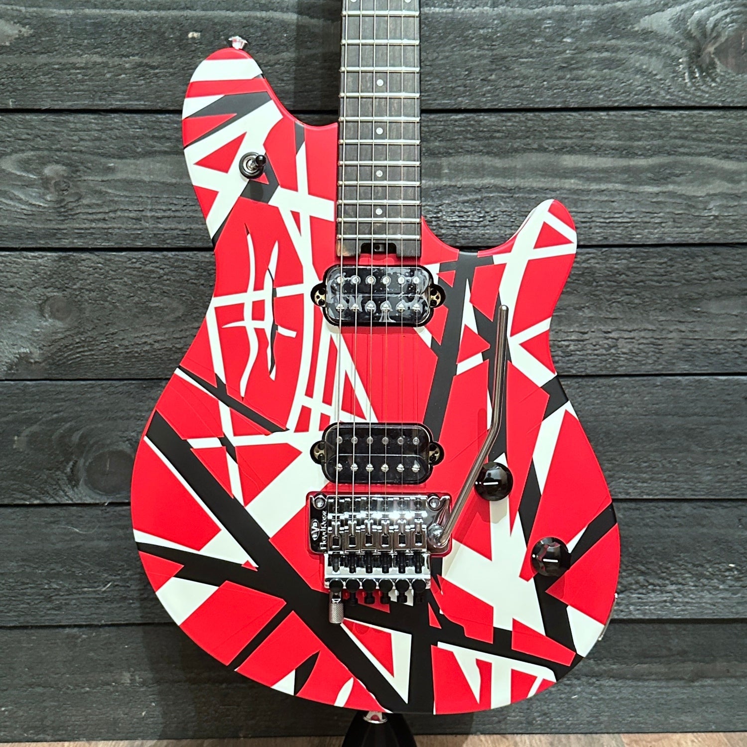 EVH Wolfgang Specal Striped Electric Guitar - Red with Black and White Stripes