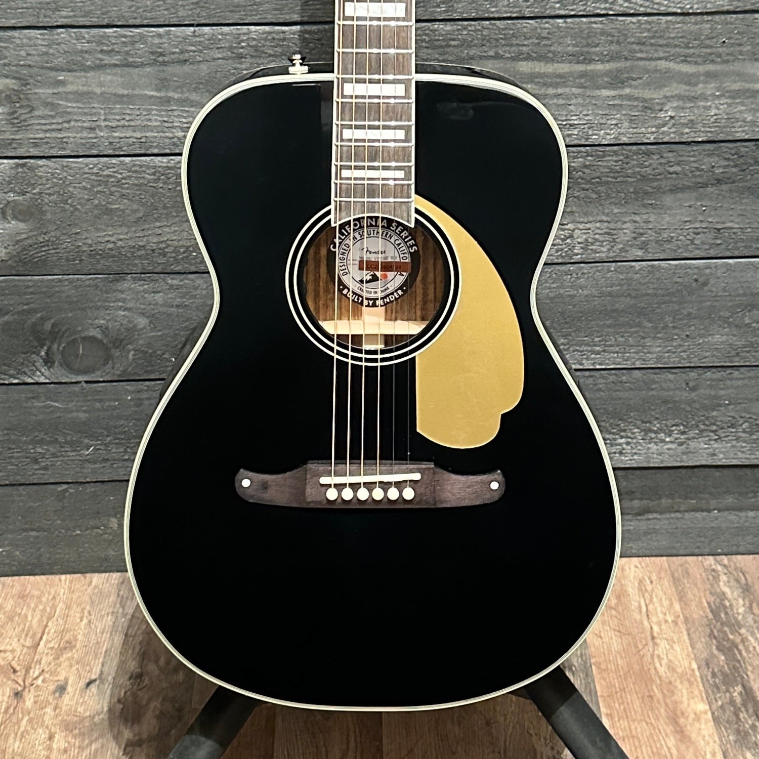 Fender California Vintage Malibu Concert Acoustic Electric Guitar w/ Case - Black