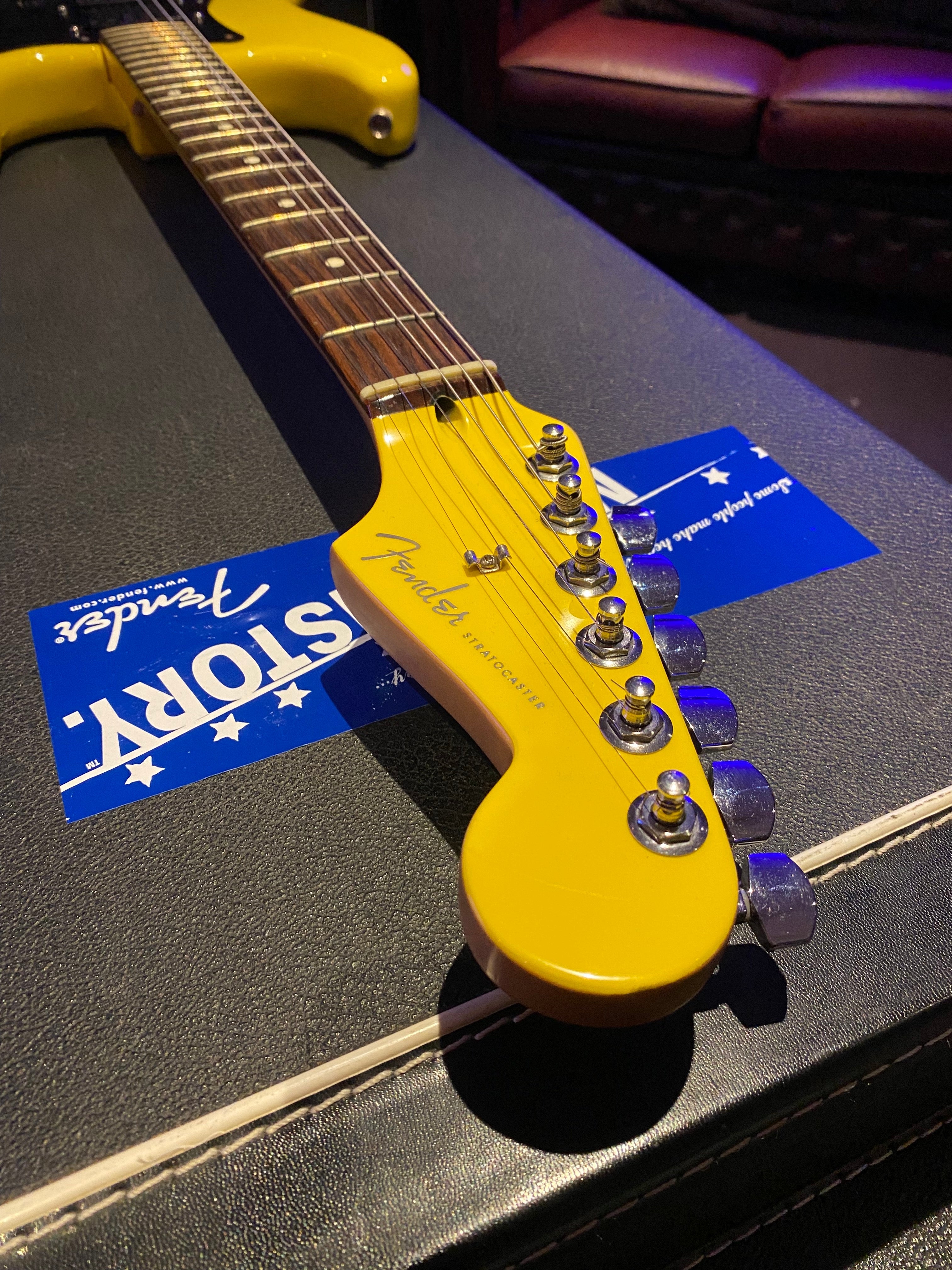 Fender Stratocaster Graffiti Yellow HSS Standard Fat Strat FSR Special Limited Edition 1 of 100 Electric Guitar