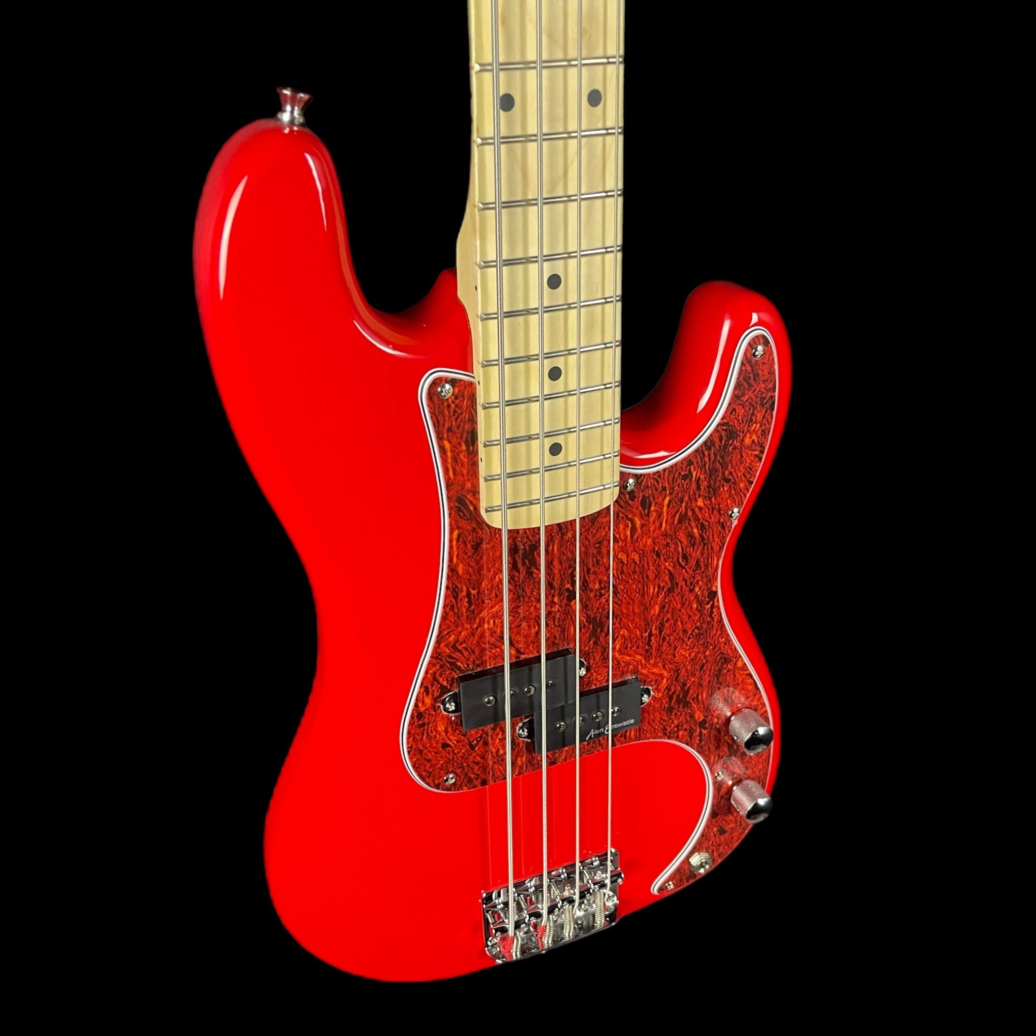 Vintage V30 Maple 7/8 Size Coaster Series Bass Guitar in Gloss Red