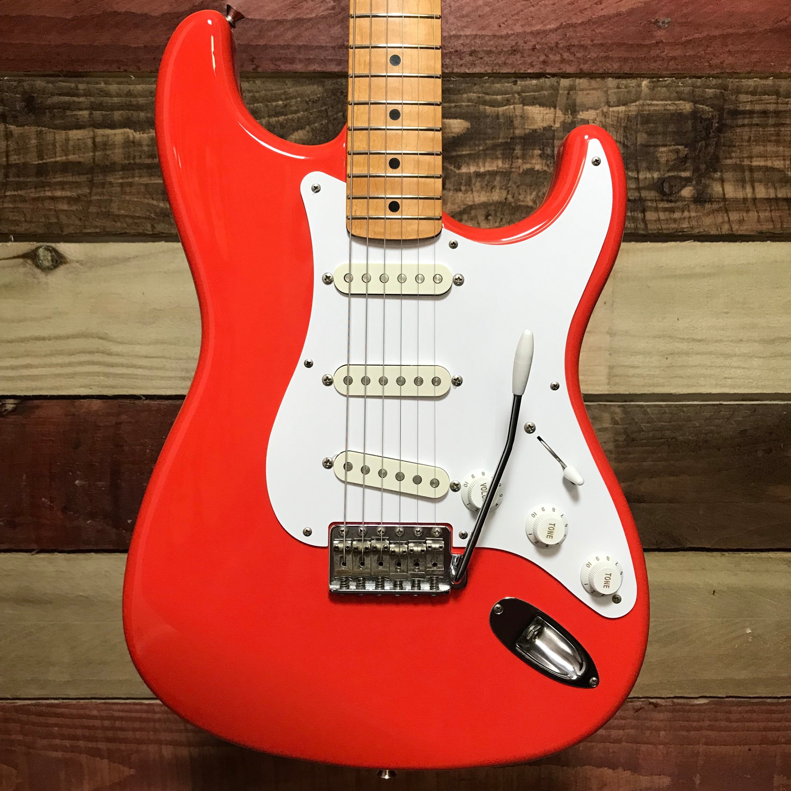 Squier Hank Marvin Stratocaster Fiesta Red 1990