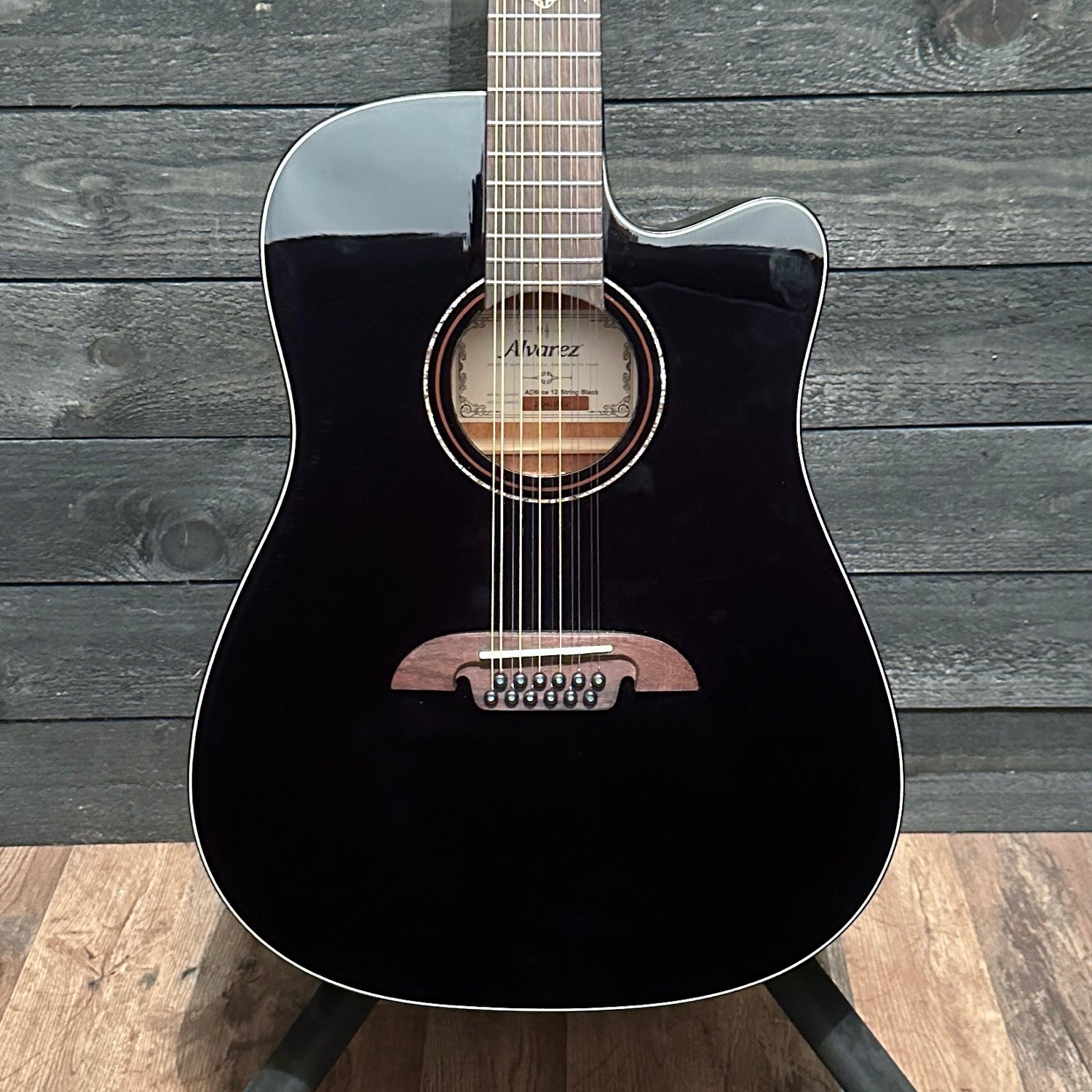 Alvarez AD60CE 12 String Dreadnought Acoustic Electric Guitar - Black