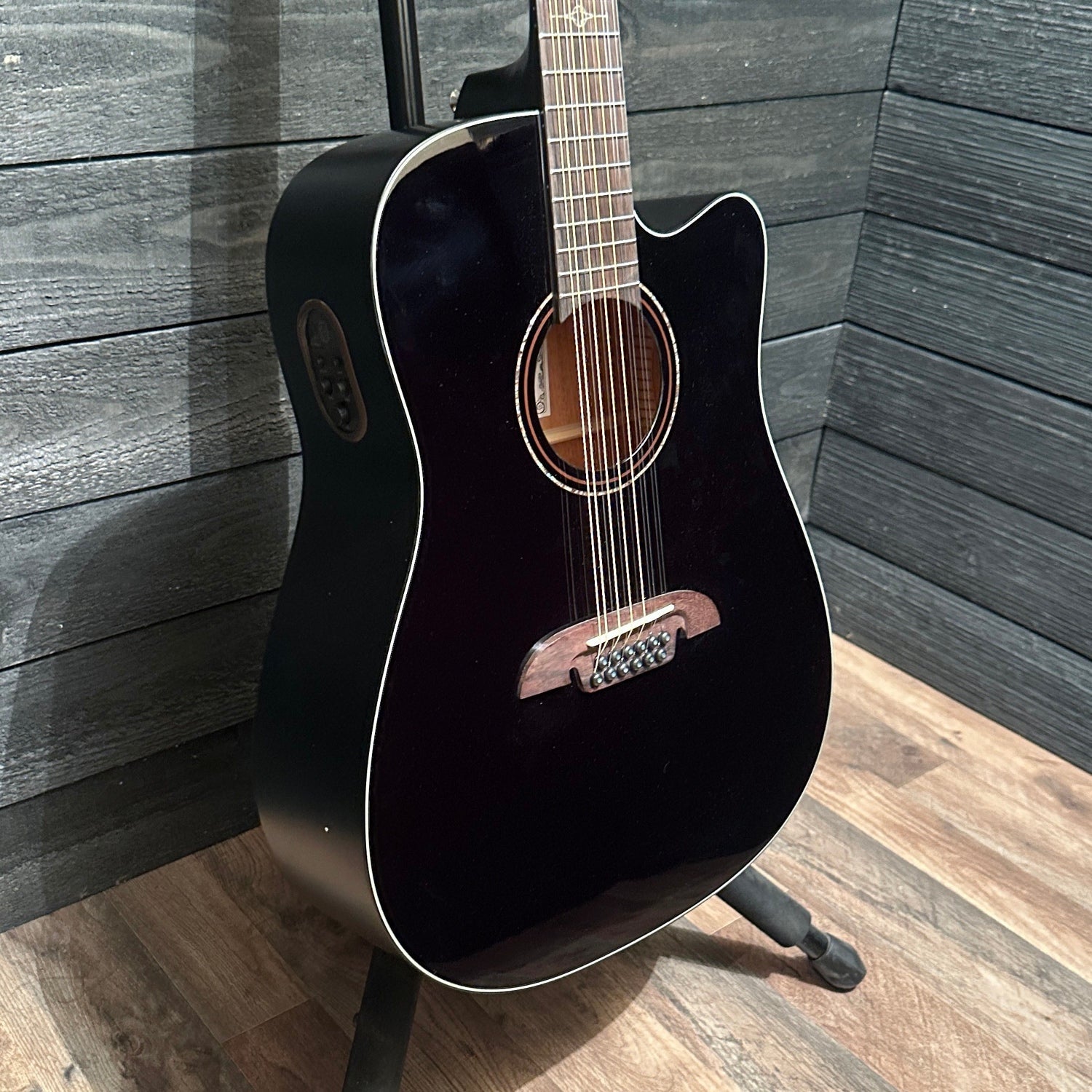 Alvarez AD60CE 12 String Dreadnought Acoustic Electric Guitar - Black