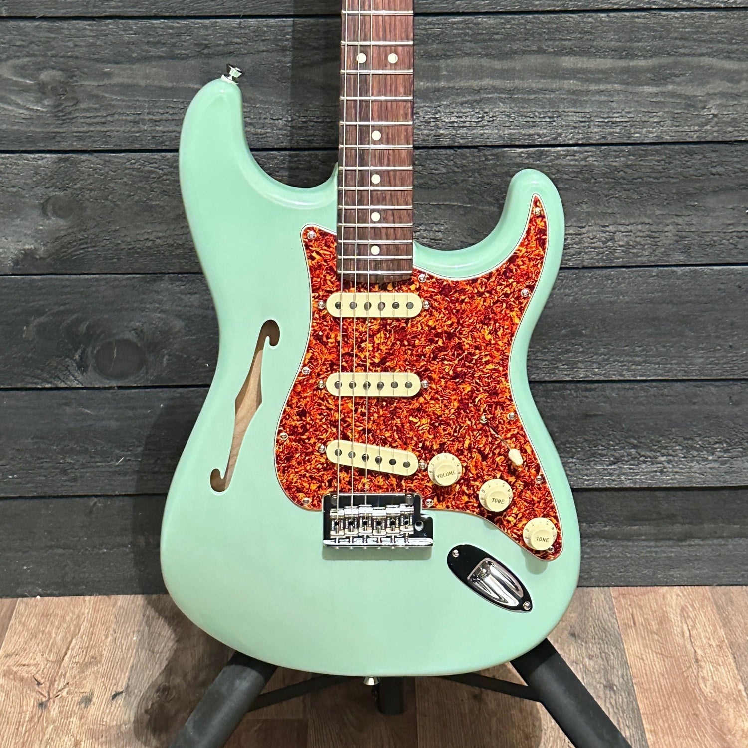 Fender Limited Edition American Professional II Stratocaster Thinline USA Electric Guitar 2024 - Transparent Sea foam Green