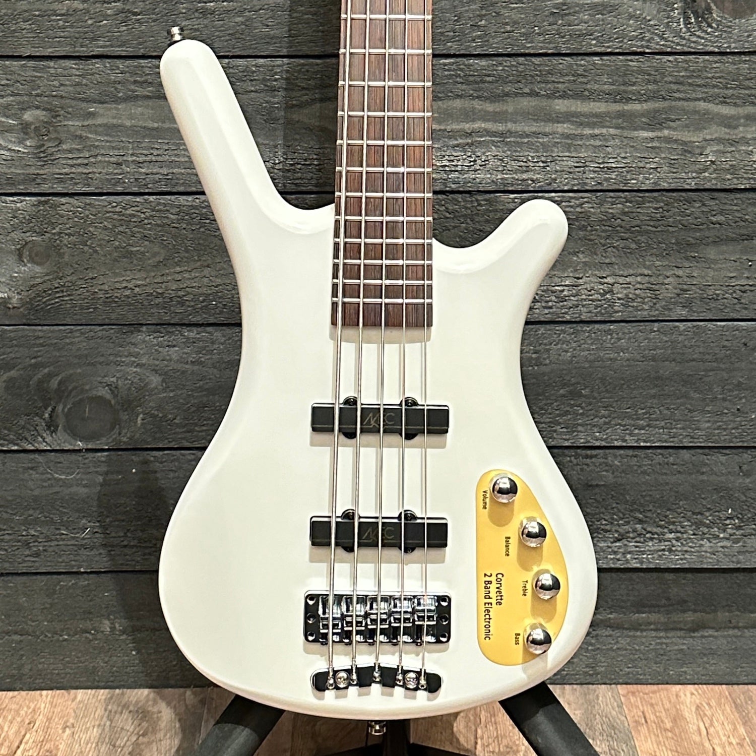 Warwick RockBass Corvette Basic 5 String Electric Bass Guitar - White