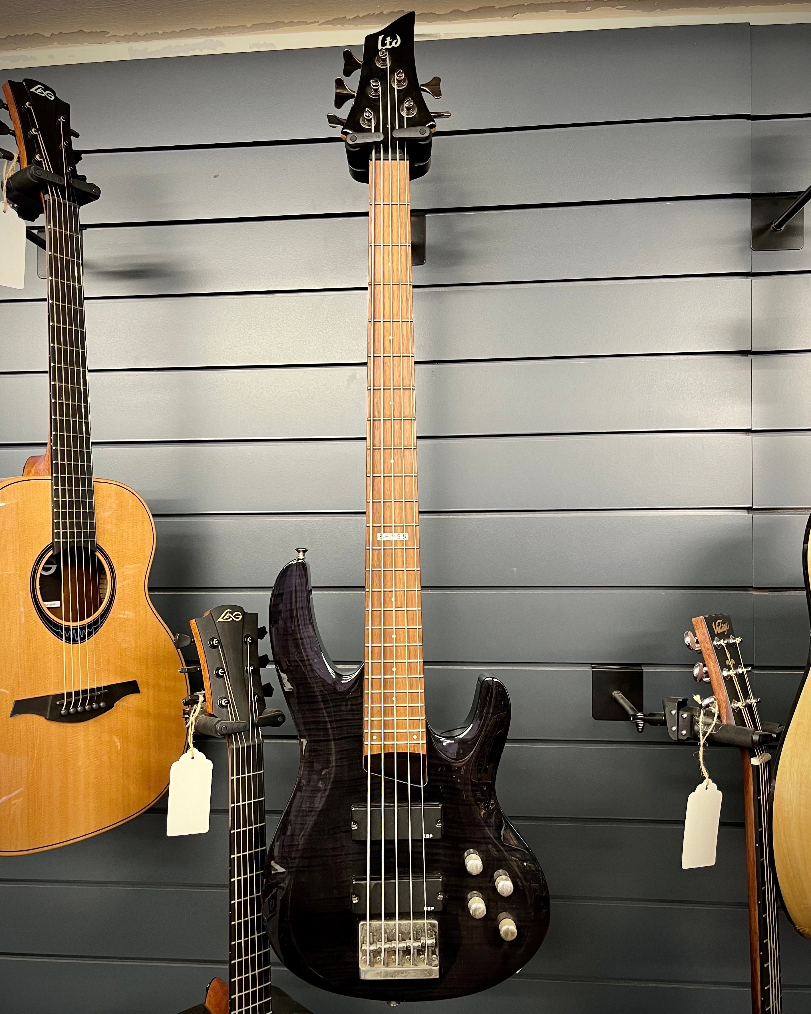 LTD B-155 5-String Bass - Trans Black (#IR0636437)