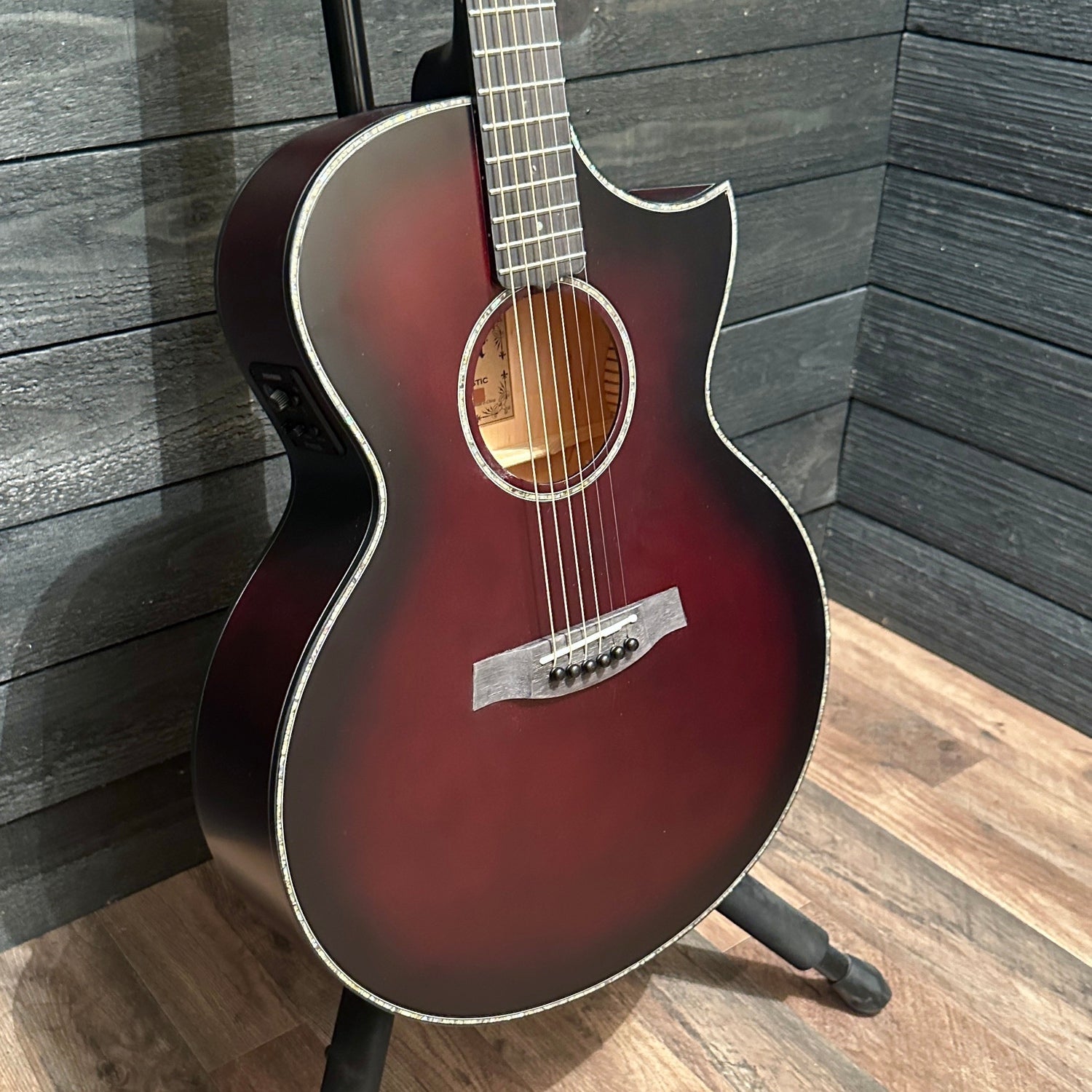 Schecter Orleans Stage Acoustic Electric Guitar - Vampyre Red Burst