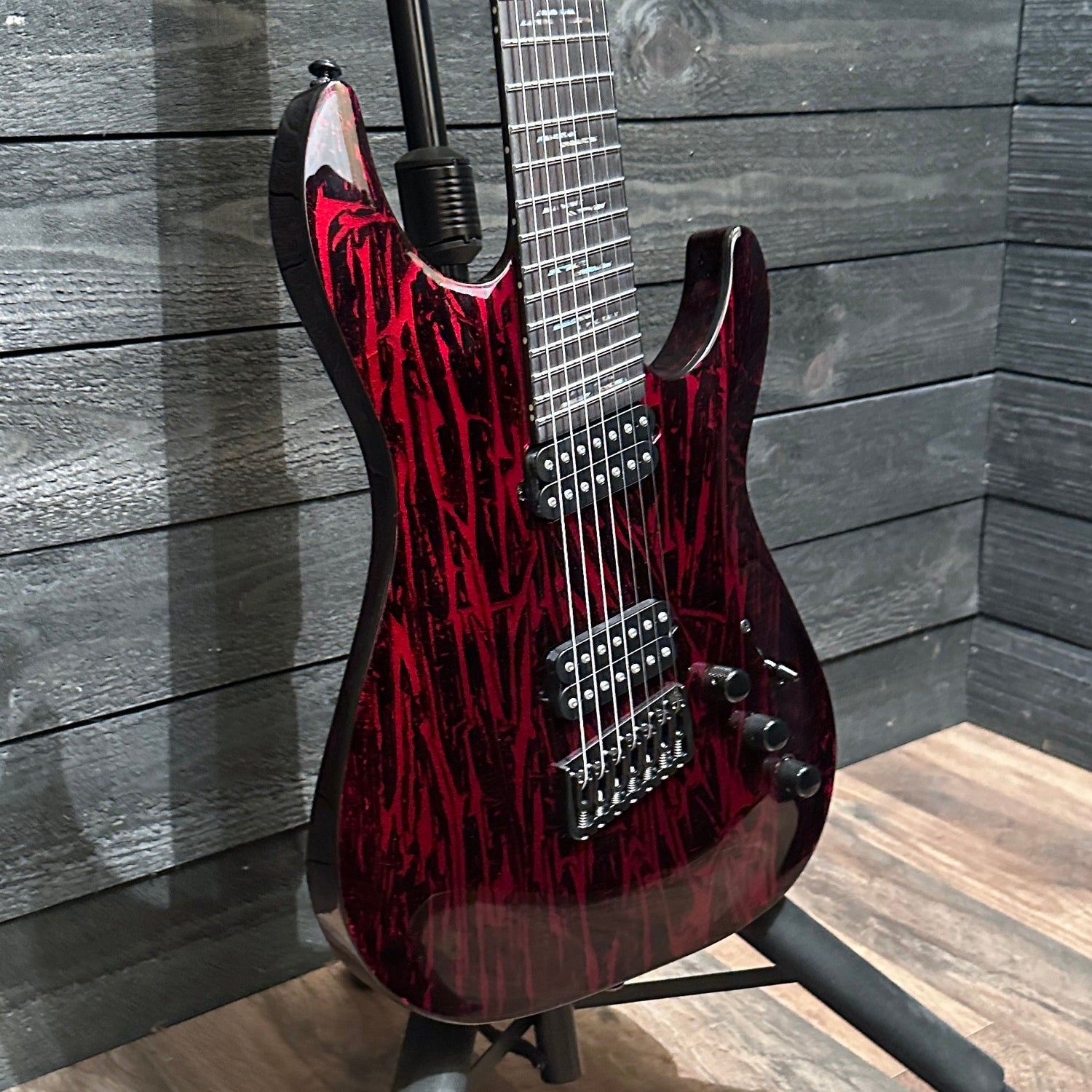 Schecter C-7 Multiscale Silver Mountain Electric Guitar - Blood Moon