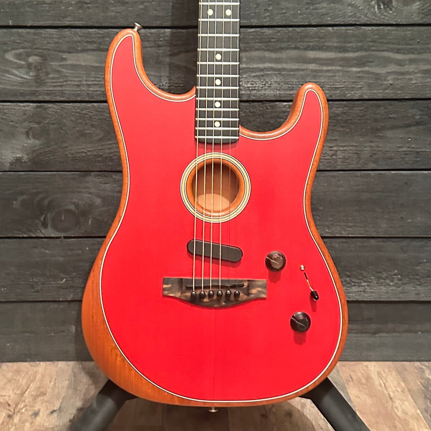 Fender American Acoustasonic Stratocaster USA Acoustic Electric Guitar 2020 - Red