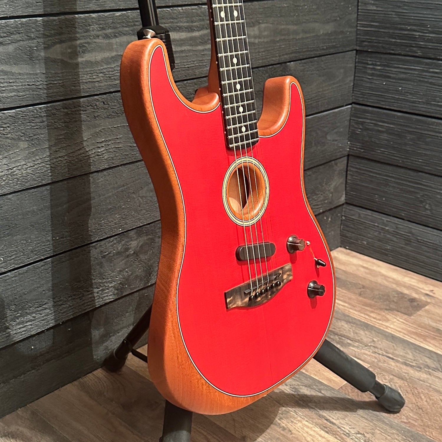 Fender American Acoustasonic Stratocaster USA Acoustic Electric Guitar 2020 - Red