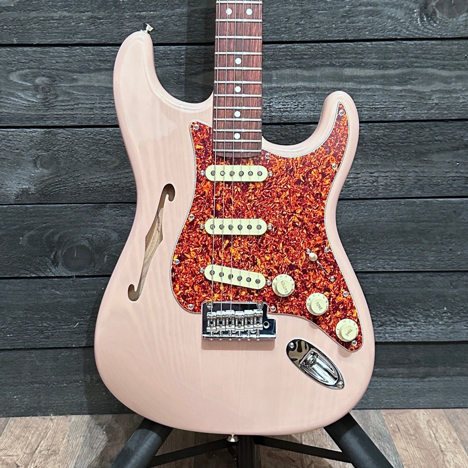 Fender Limited Edition American Professional II Stratocaster Thinline USA Electric Guitar 2024 - Transparent Shell Pink