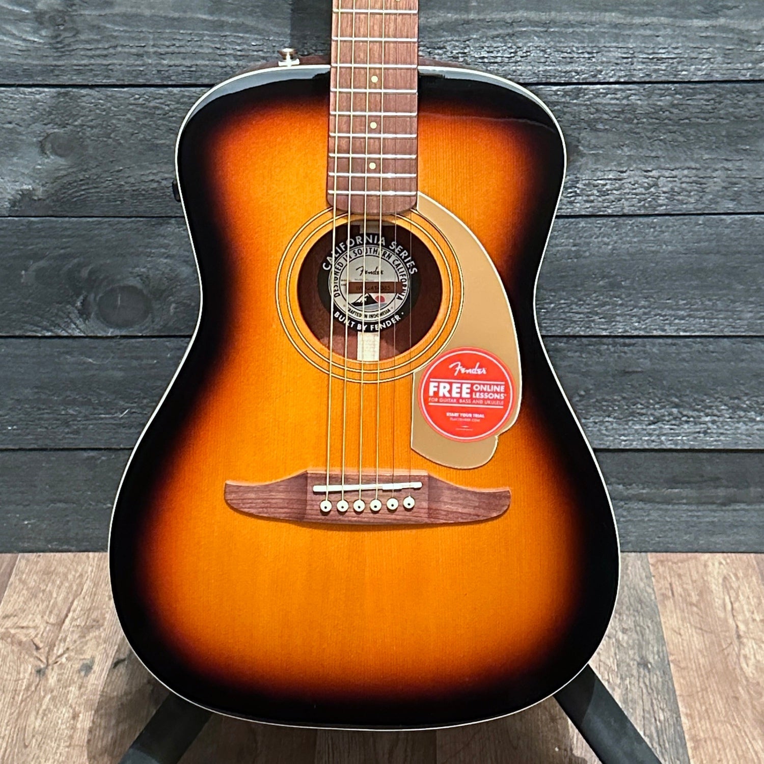 Fender Malibu Player Short Scale Parlor Acoustic Electric Guitar - Sunburst