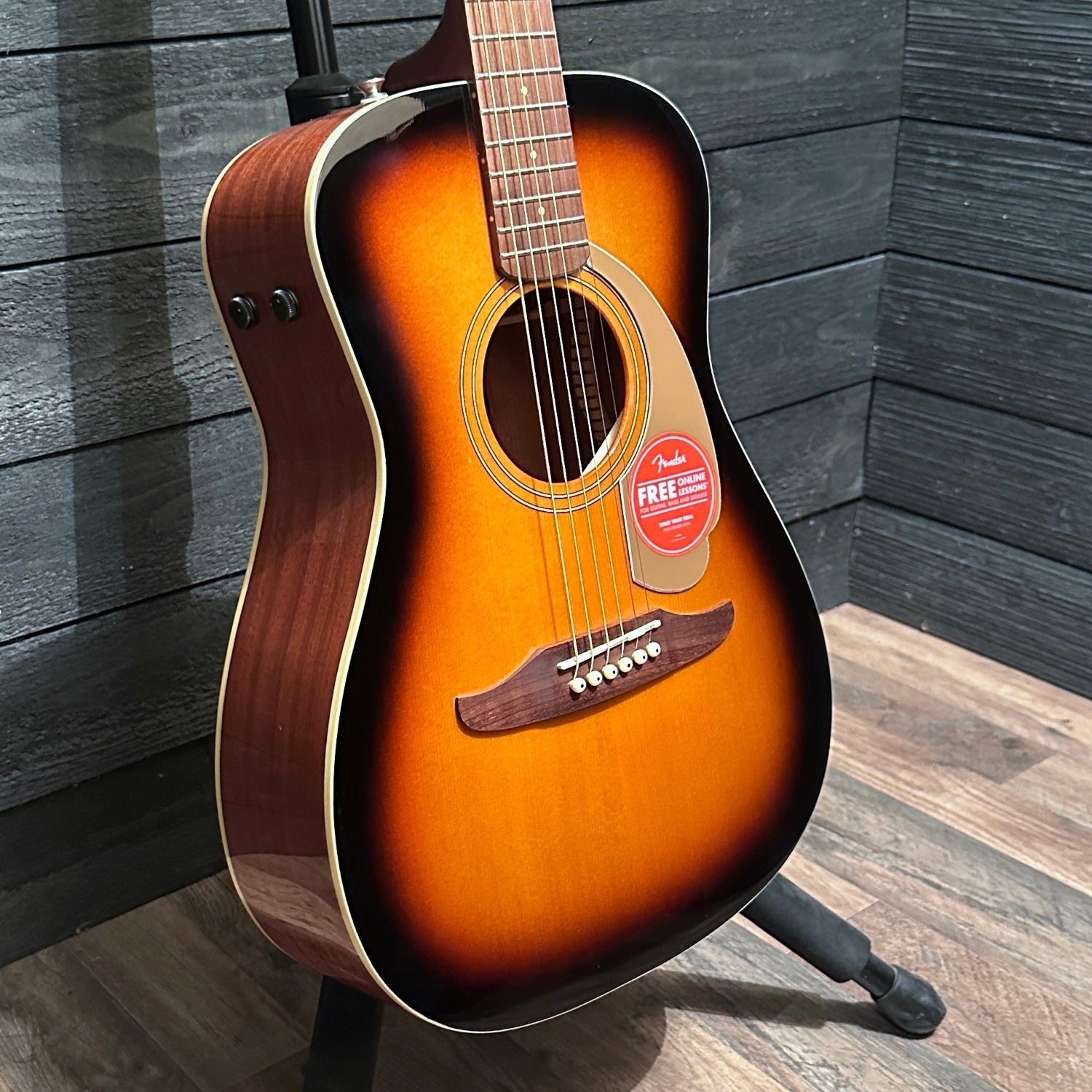 Fender Malibu Player Short Scale Parlor Acoustic Electric Guitar - Sunburst