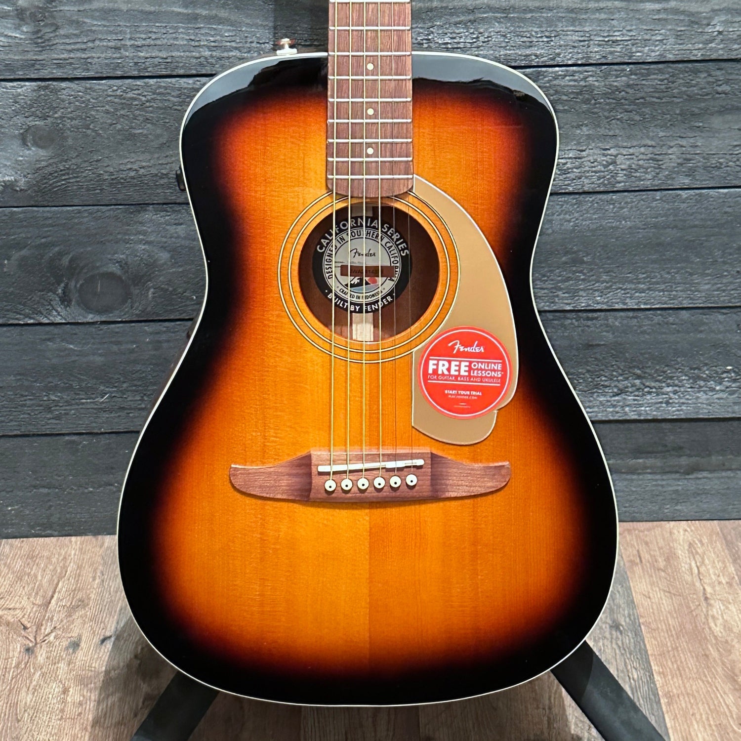 Fender Malibu Player Short Scale Parlor Acoustic Electric Guitar - Sunburst