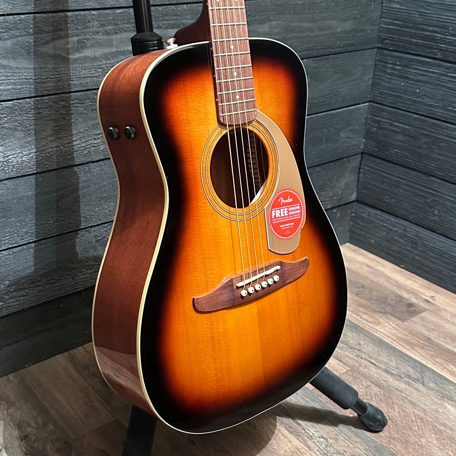 Fender Malibu Player Short Scale Parlor Acoustic Electric Guitar - Sunburst
