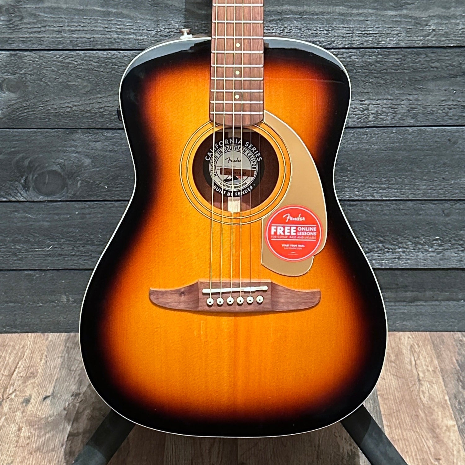 Fender Malibu Player Short Scale Parlor Acoustic Electric Guitar - Sunburst