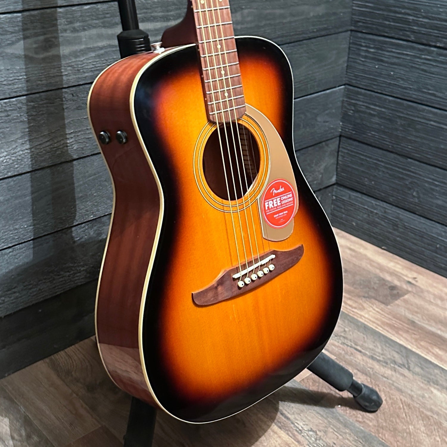 Fender Malibu Player Short Scale Parlor Acoustic Electric Guitar - Sunburst