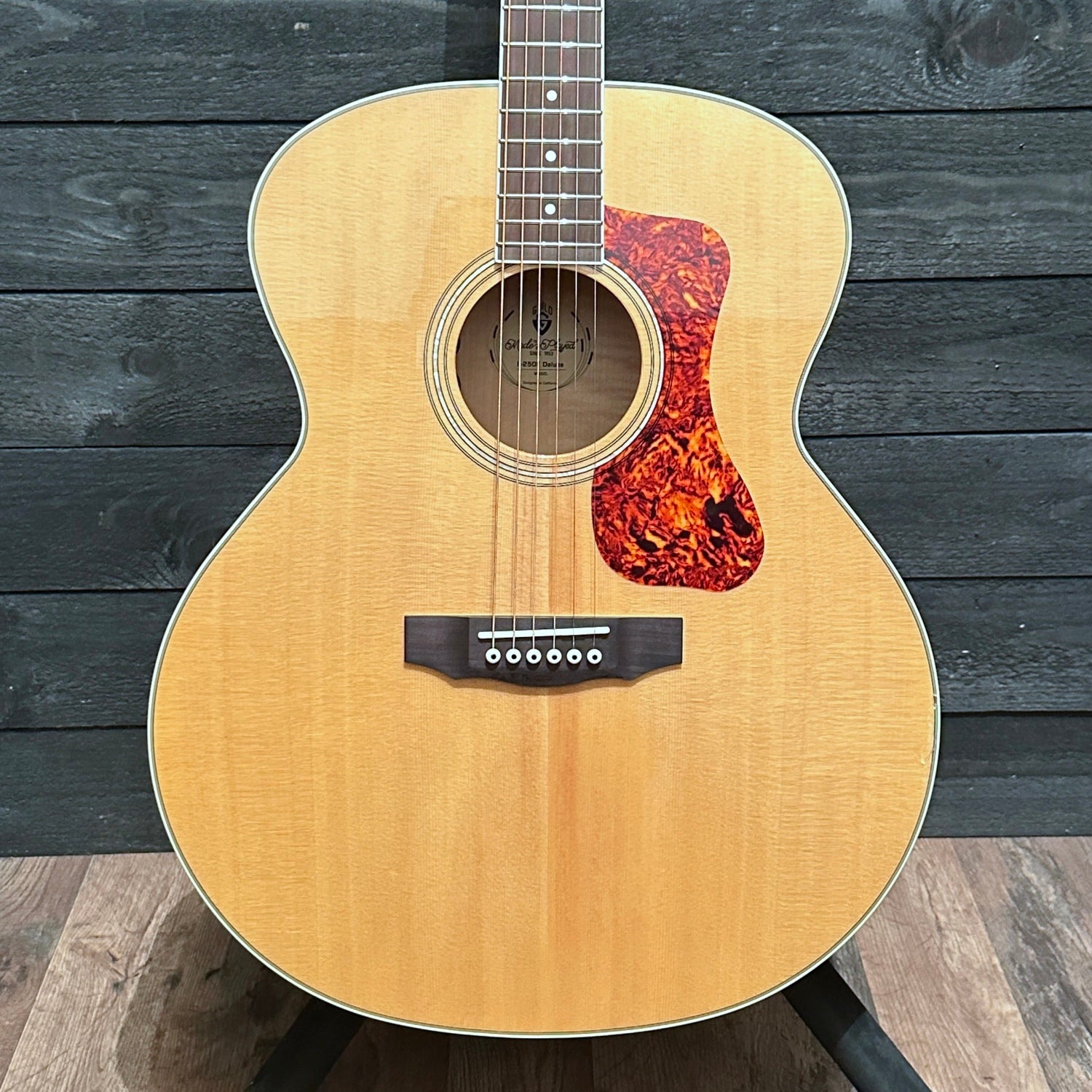 Guild F-250E Deluxe Blonde 6 String Acoustic Electric Guitar - Natural